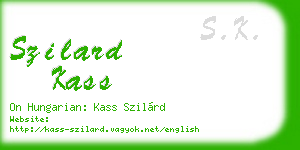 szilard kass business card