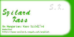 szilard kass business card